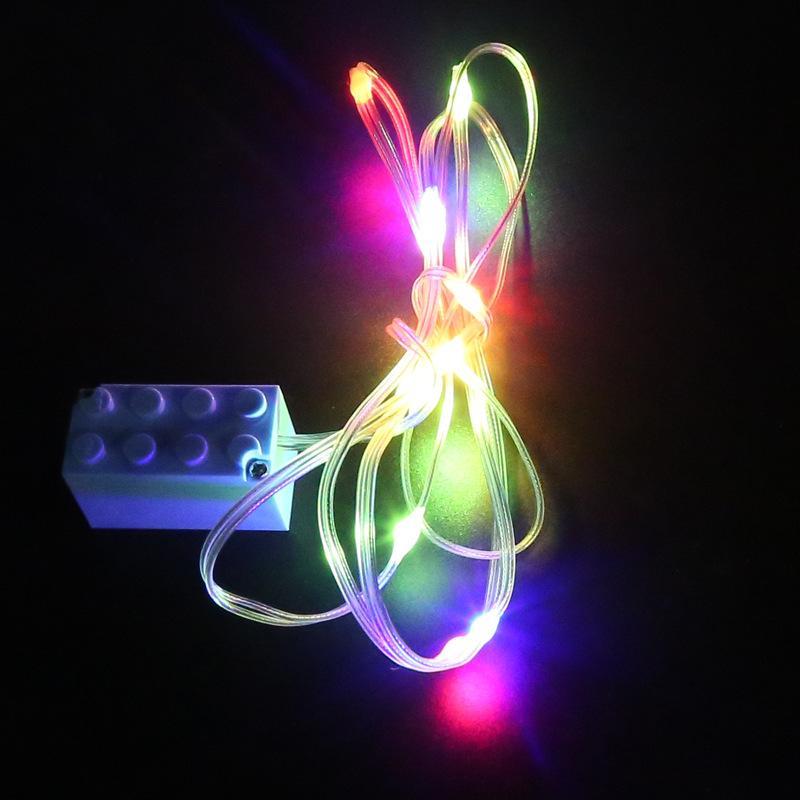 2 x 4 líneas de luz para bloques de construcción, líneas de luz LED de partículas pequeñas para decoración, accesorios de iluminación ambiental para juguetes de bloques de construcción