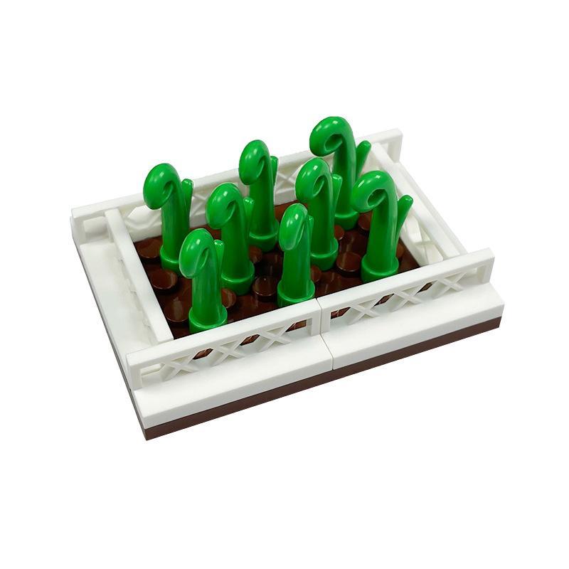 Piezas de bloques de construcción para jardín, compatibles con campos de flores y parterres de partículas pequeñas, juego de construcción de jardín botánico