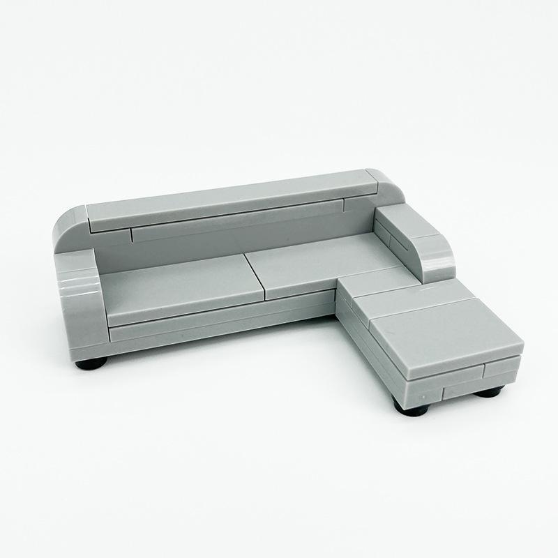 Conjunto de piezas MOC para muebles modernos, bloques de construcción de sofás, soportes de TV y muebles de decoración de interiores de partículas pequeñas, piezas y accesorios para decoración del hogar.