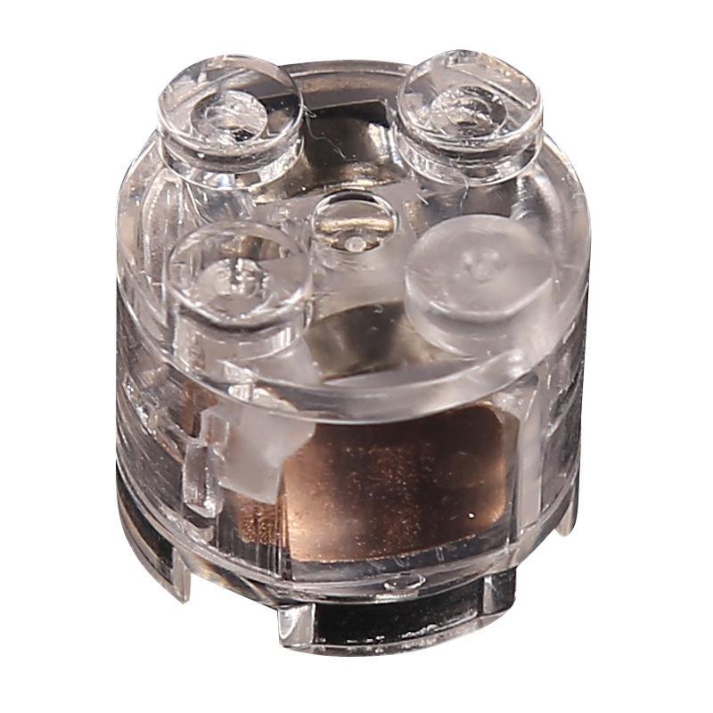 Lámpara circular de bloques de construcción 2x2, compatible con piezas de bloques de construcción de partículas pequeñas, luz LED multicolor intermitente, accesorio de juguete.