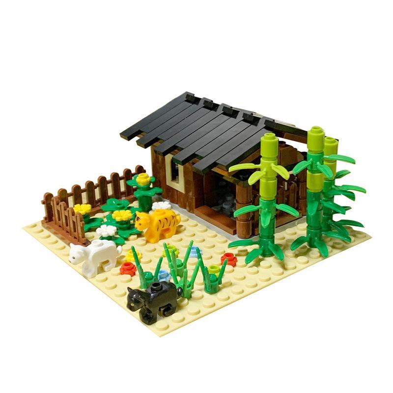 MOC Bauernhof-Szene-Bausteinset, Haus- und Gartenbausteine – Montageteile