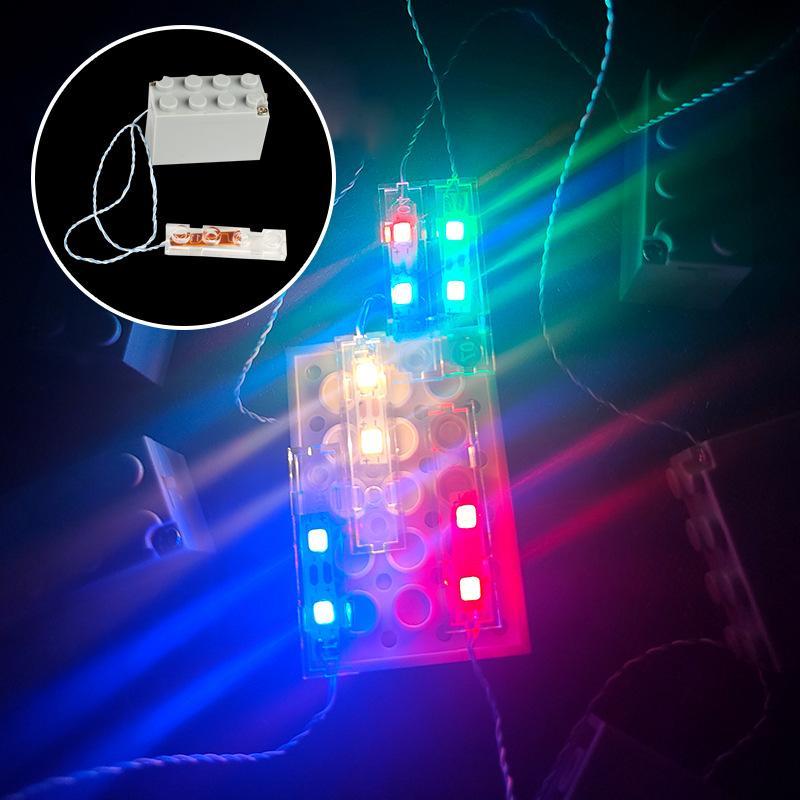 Compatible con luces LED de partículas pequeñas 2x4, piezas y accesorios de bloques de construcción de iluminación LED, piezas decorativas y accesorios de iluminación x3