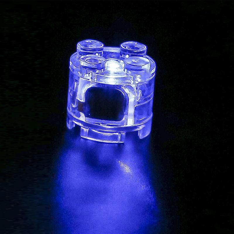 Lámpara circular de bloques de construcción 2x2, compatible con piezas de bloques de construcción de partículas pequeñas, luz LED multicolor intermitente, accesorio de juguete.