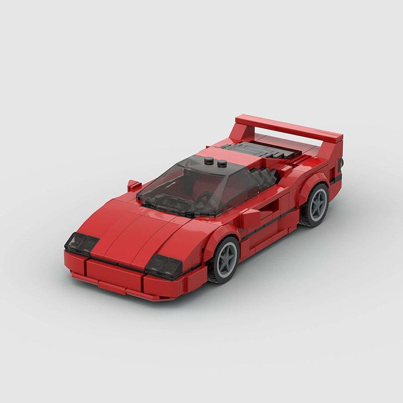 Kits de maquetas de coches de carreras - F40, un conjunto de bloques de construcción compatibles con partículas pequeñas, un juguete de construcción creativo y educativo.