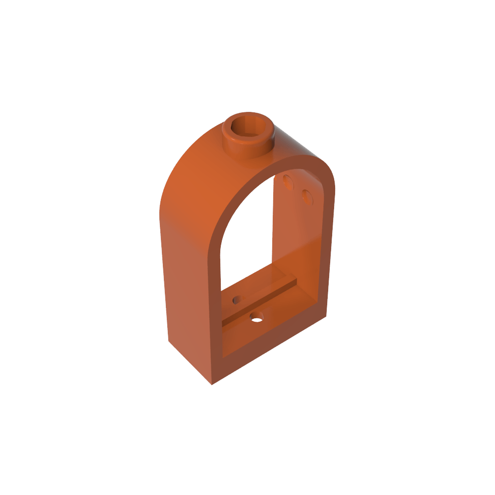 Ventana 1 x 2 x 2 2/3 con parte superior redondeada-MyGobricksEs