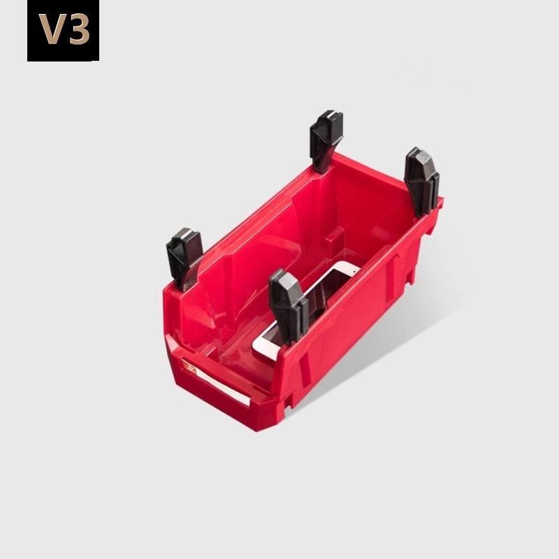 Caja de clasificación de piezas con montaje posterior, caja de almacenamiento de herramientas modular, caja de clasificación de boca inclinada