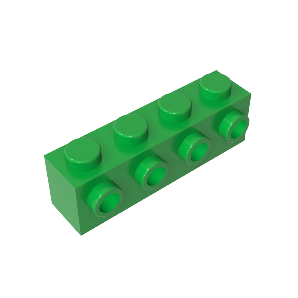 Ladrillo especial 1 x 4 con 4 montantes en un lado-MyGobricksEs