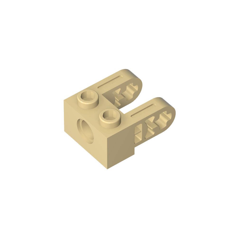 Ladrillo técnico 1 x 2 con agujeros y extensiones de doble viga-MyGobricksEs