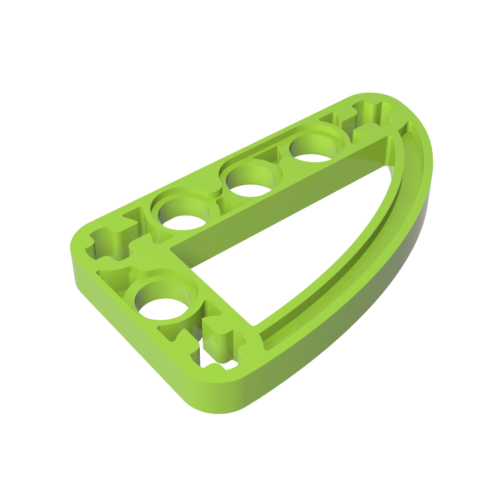 Viga técnica 3 x 5 en forma de L con un cuarto de elipse delgado-MyGobricksEs