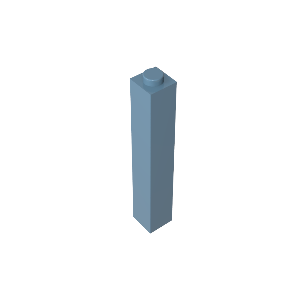 Ladrillo 1 x 1 x 5 con montante abierto o hueco bloqueado-MyGobricksEs