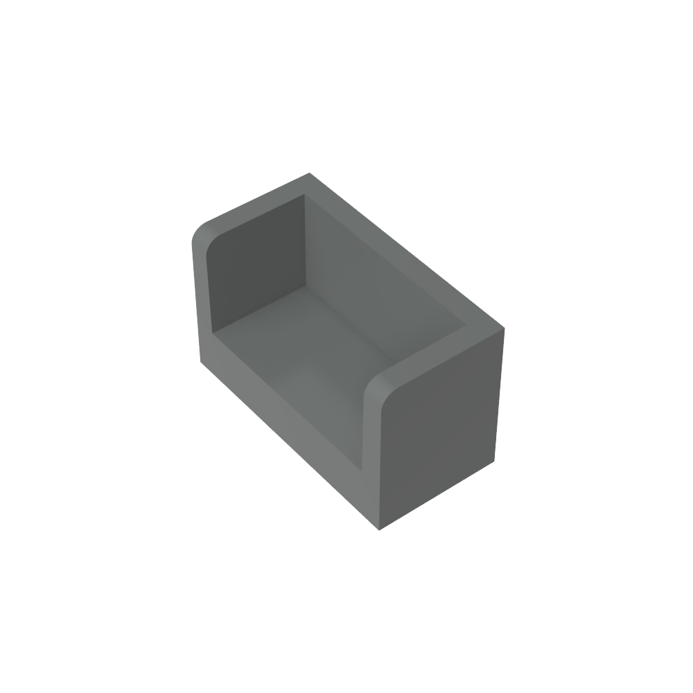 Panel 1 x 2 x 1 con esquinas redondeadas y 2 lados-MyGobricksEs