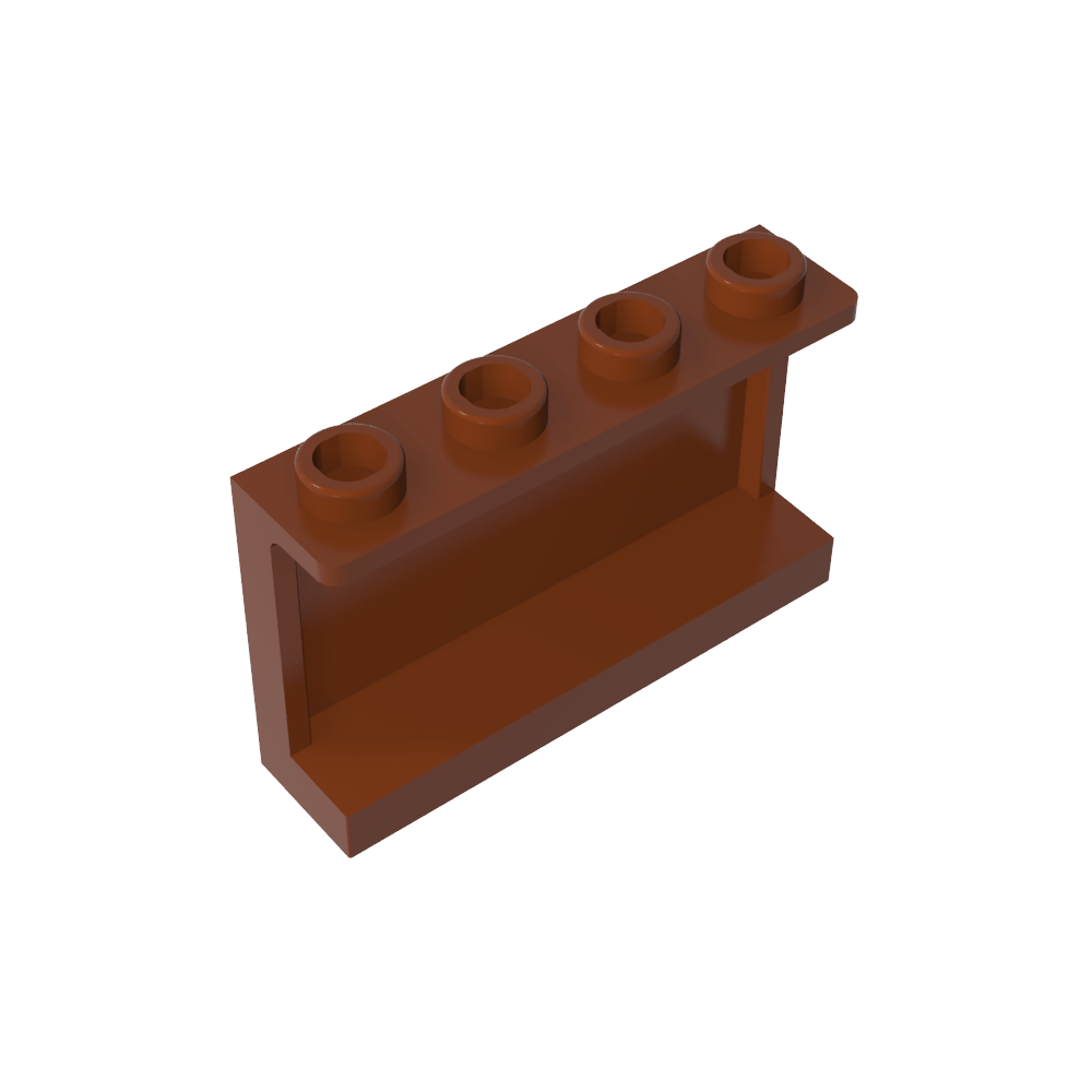 Panel 1 x 4 x 2 con soportes laterales - Montantes huecos-MyGobricksEs