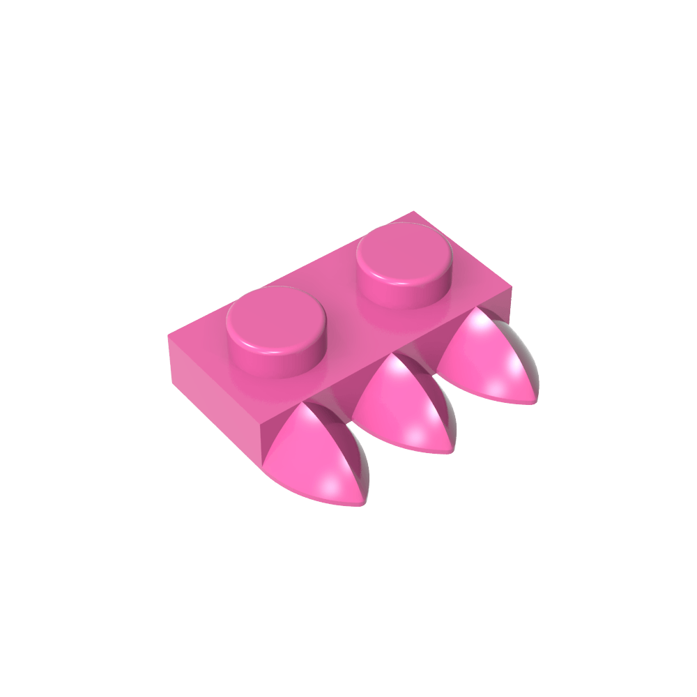 Placa especial 1 x 2 con tres dientes [Tri-Tooth]-MyGobricksEs