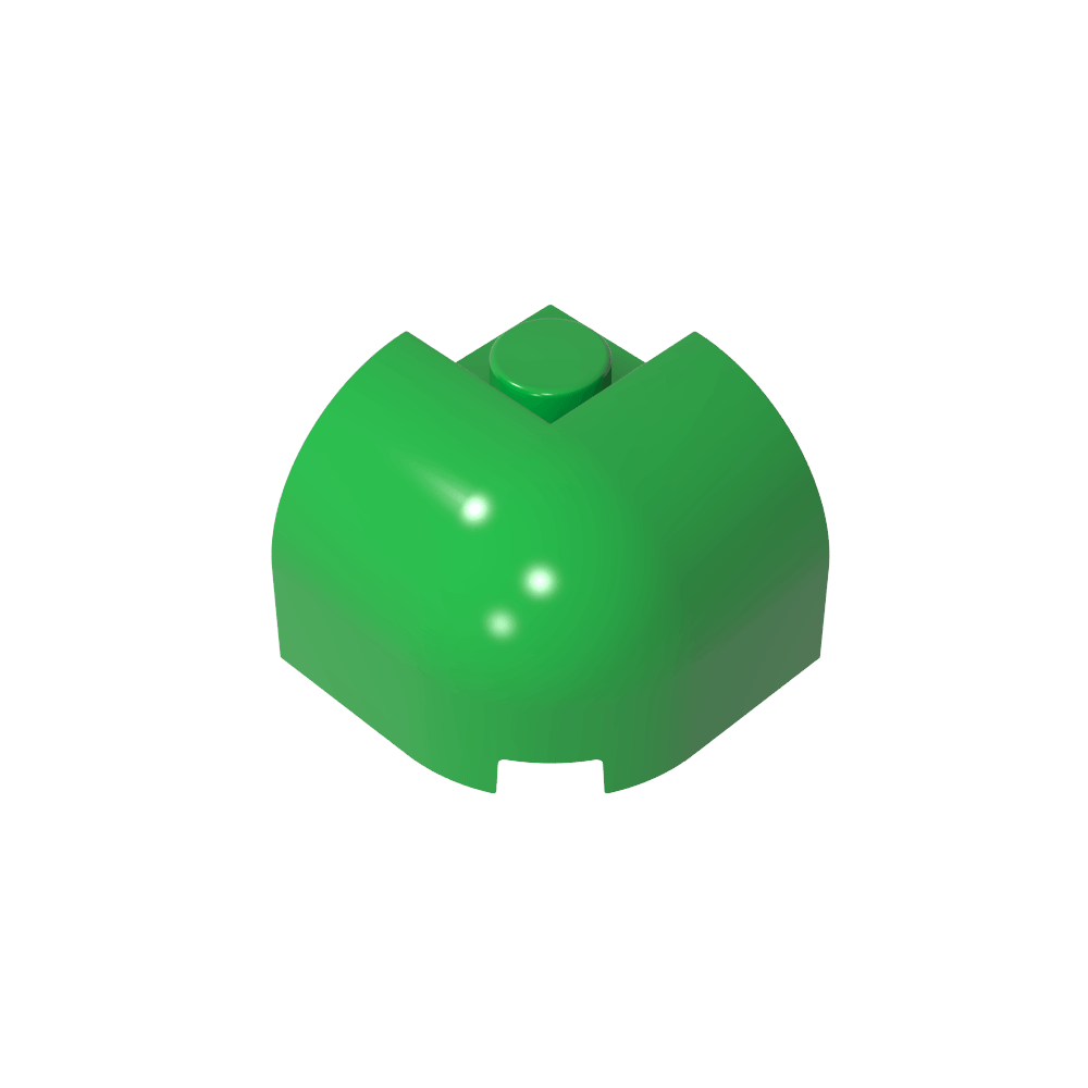 Ladrillo curvo 2 x 2 x 1 1/3 con parte superior curva - Esquina-MyGobricksEs