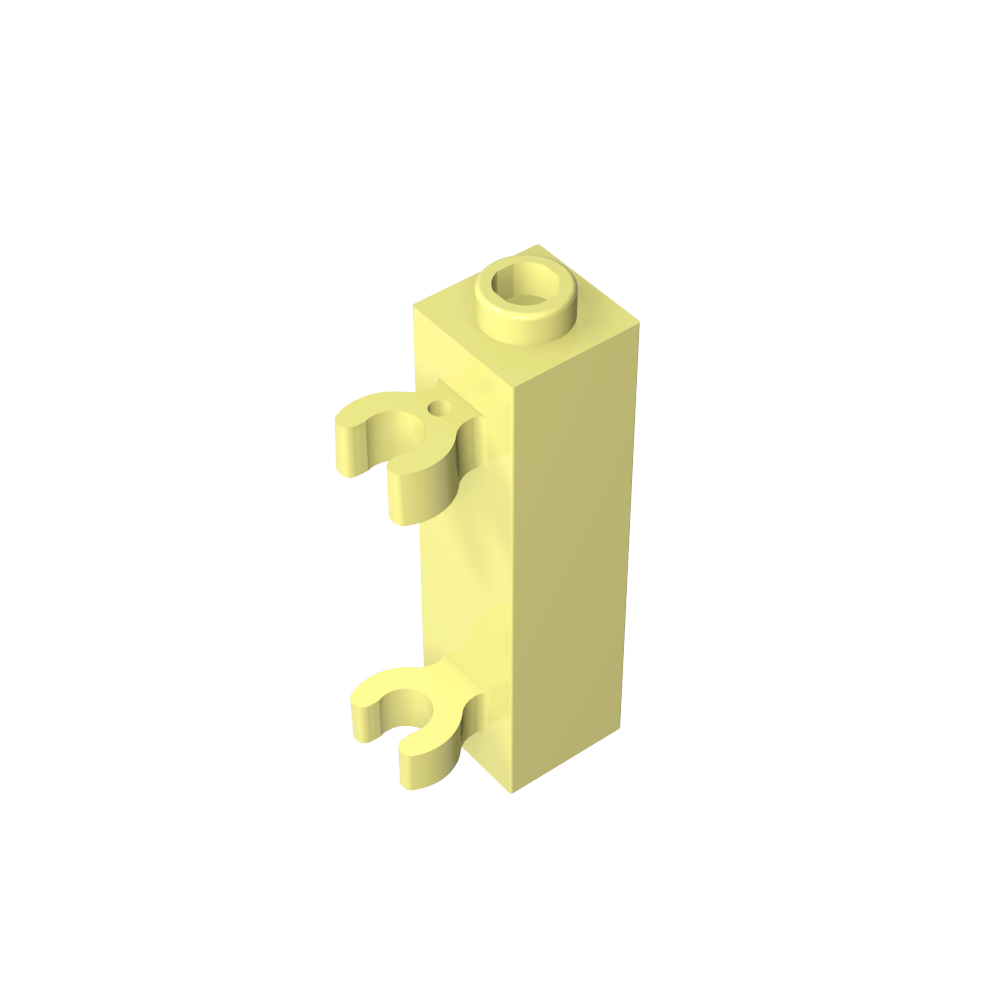 Ladrillo especial 1 x 1 x 3 con 2 clips verticales [Perno hueco, clips abiertos O]-MyGobricksEs