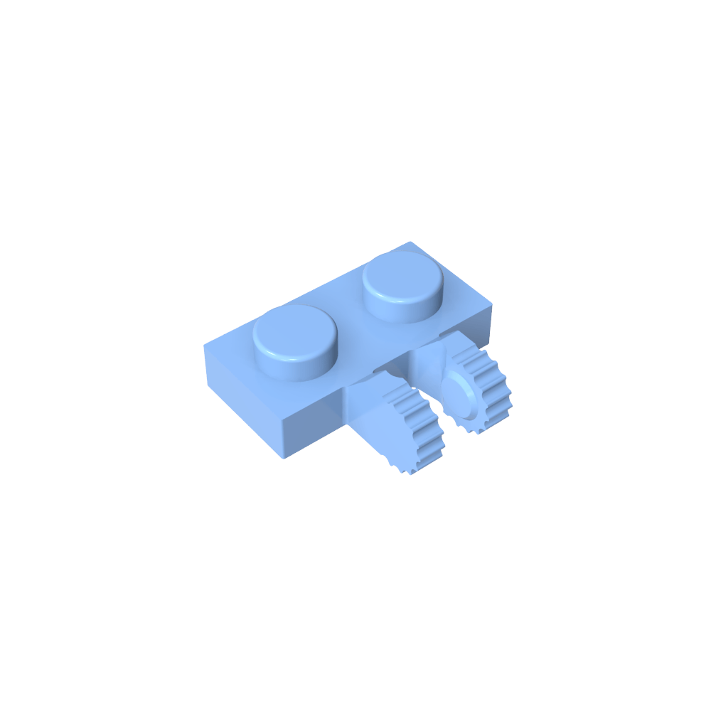 Placa de bisagra 1 x 2 con bloqueo con 2 dedos en el costado, 9 dientes-MyGobricksEs