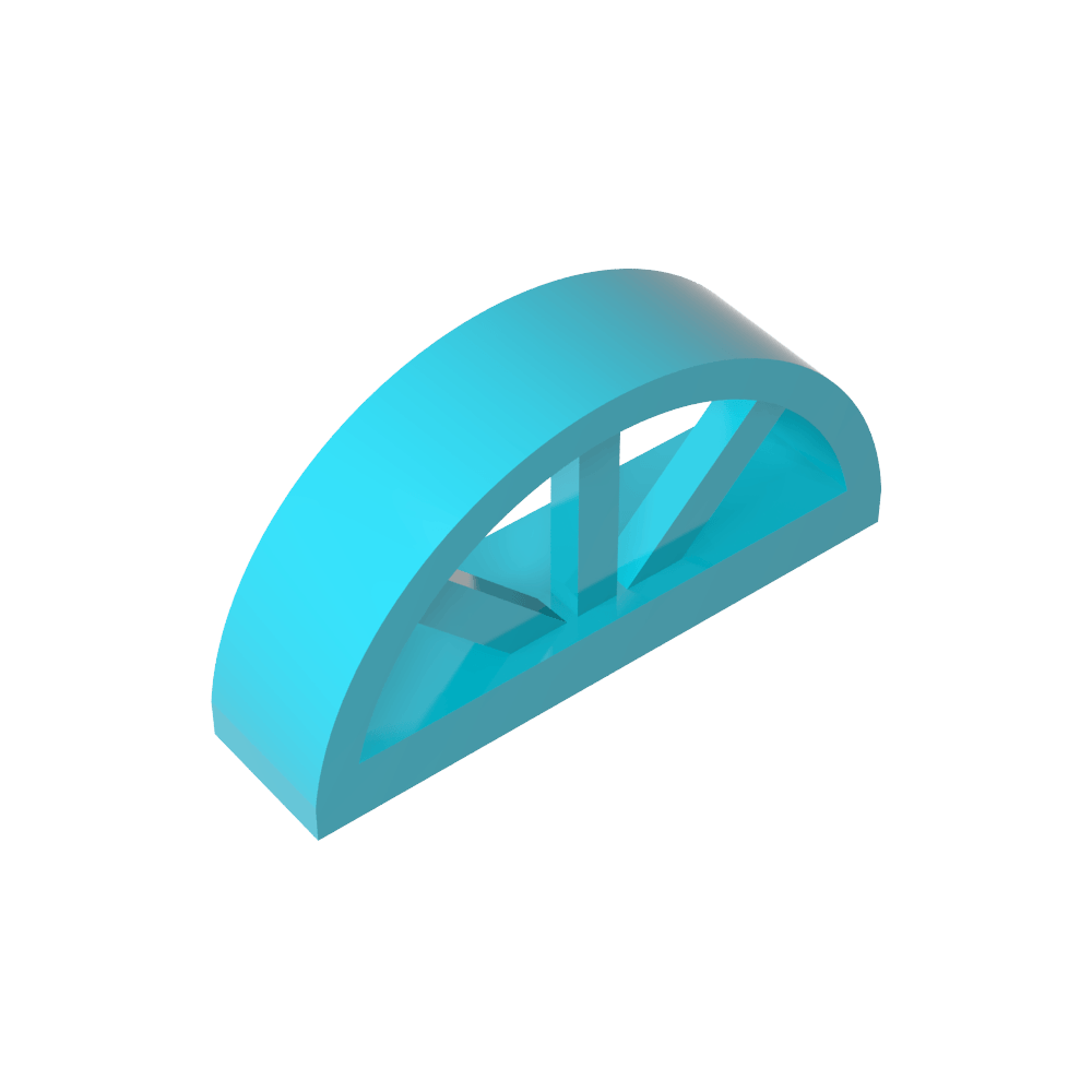 Ventana de 1 x 4 x 1 2/3 con parte superior redondeada con radios-MyGobricksEs