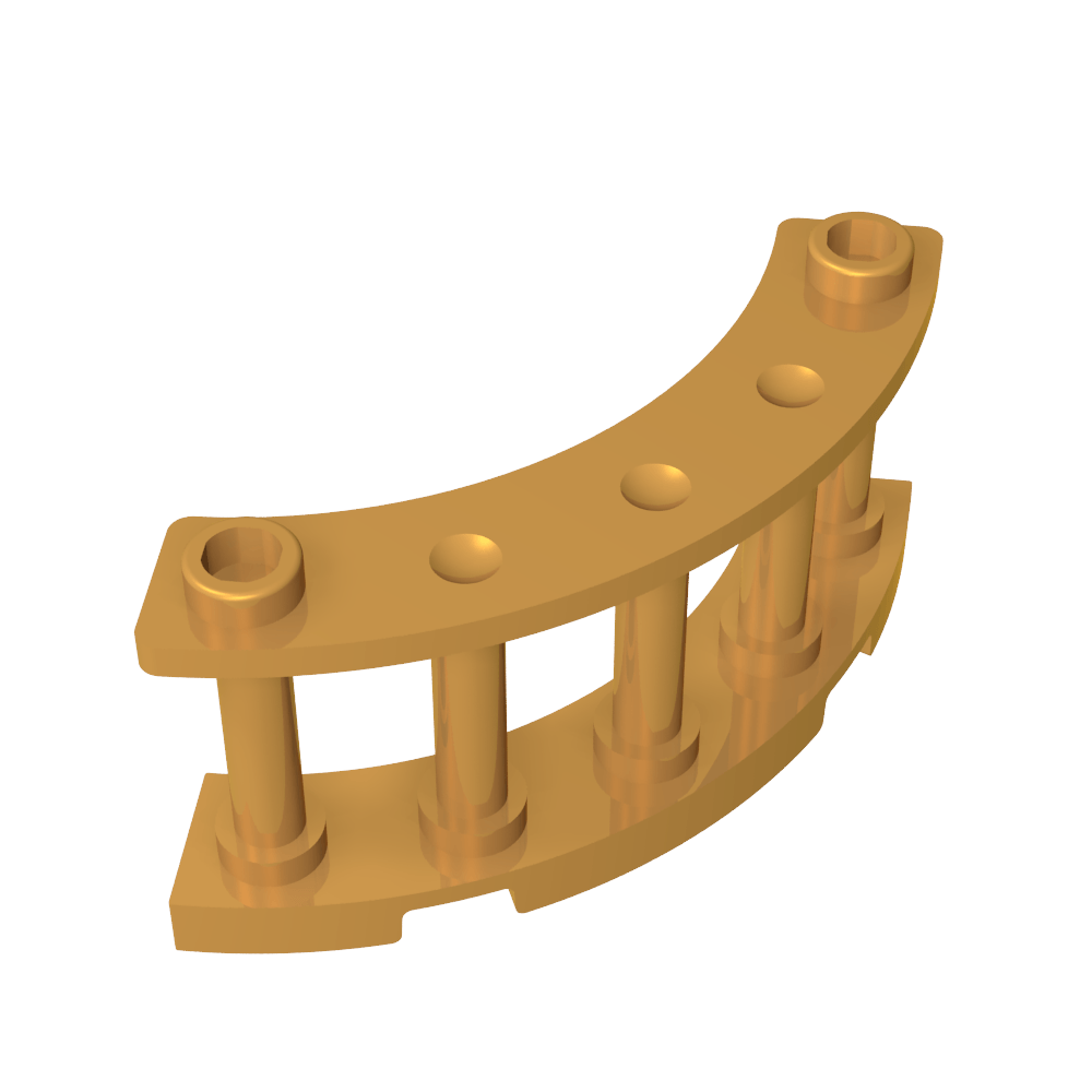 Valla de husillo de 4 x 4 x 2 cuartos de círculo con 2 montantes-MyGobricksEs