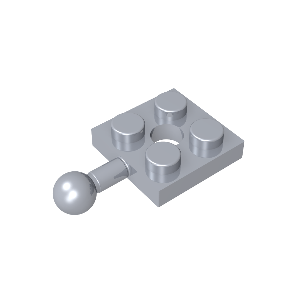Placa Especial 2x2 con Bola de Remolque y Agujero-MyGobricksEs