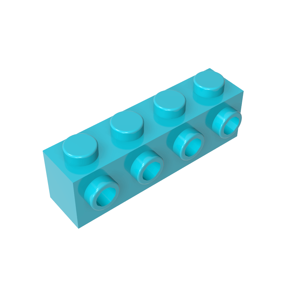 Ladrillo especial 1 x 4 con 4 montantes en un lado-MyGobricksEs