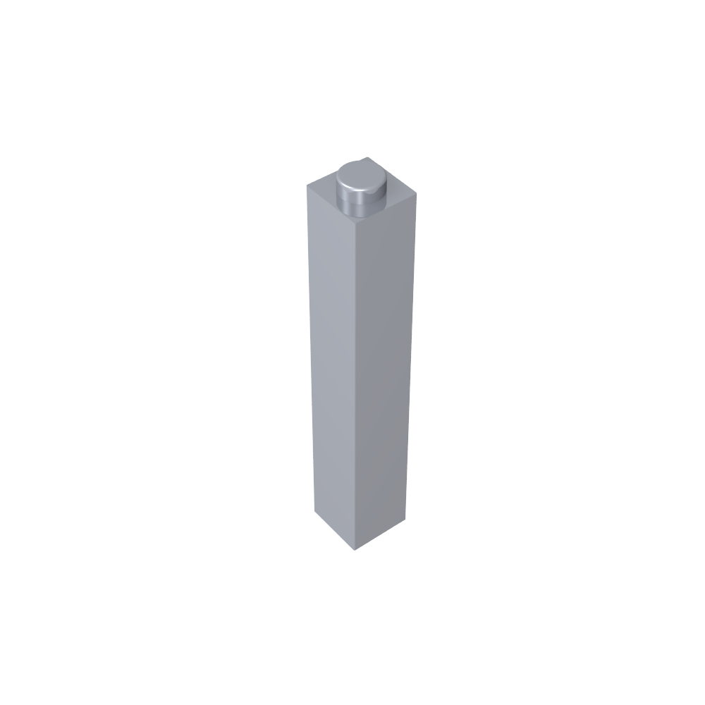 Ladrillo 1 x 1 x 5 con montante abierto o hueco bloqueado-MyGobricksEs