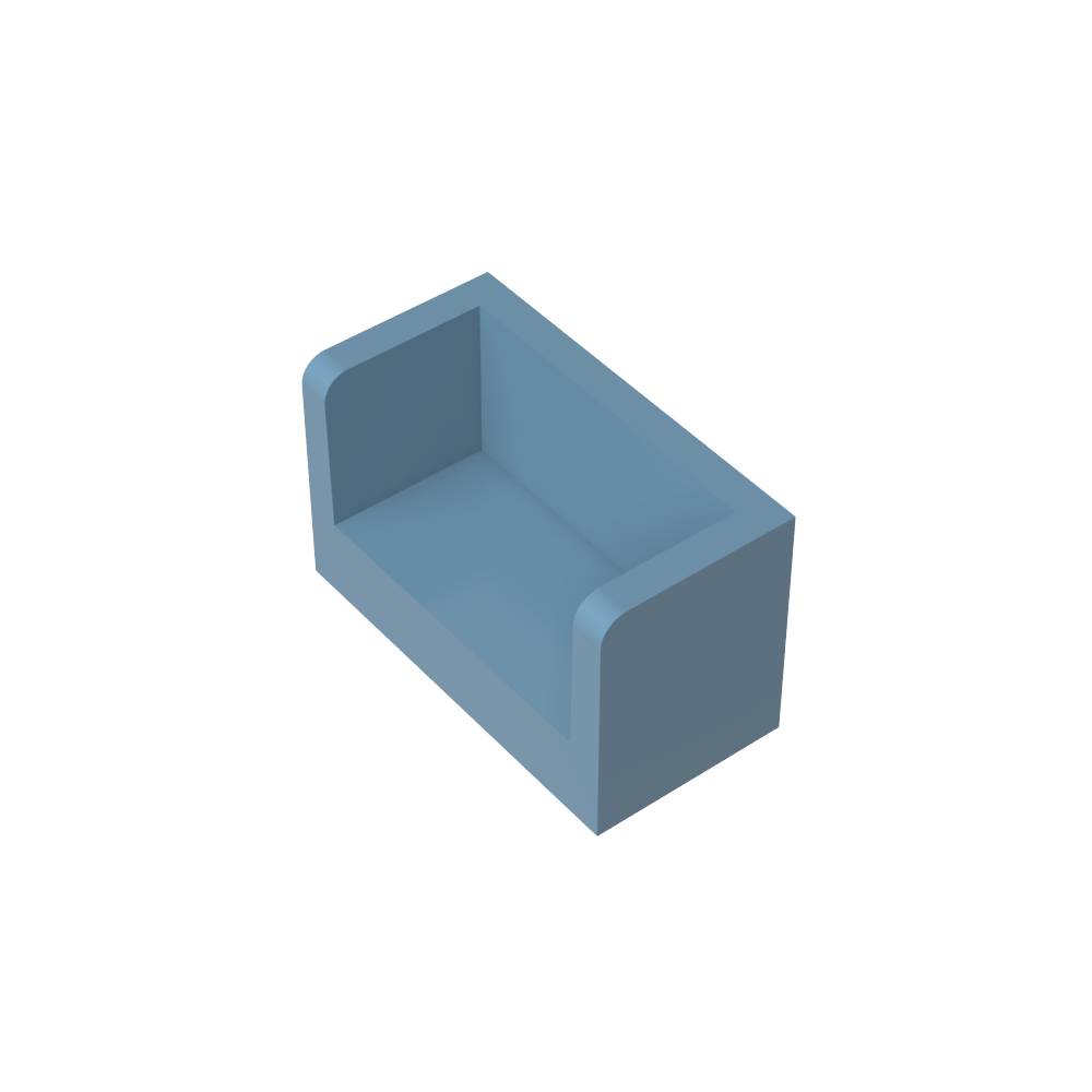 Panel 1 x 2 x 1 con esquinas redondeadas y 2 lados-MyGobricksEs