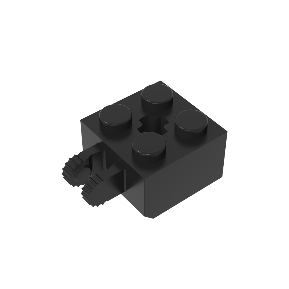 Bisagra de ladrillo 2 x 2 con bloqueo de 2 dedos vertical y orificio para eje-MyGobricksEs