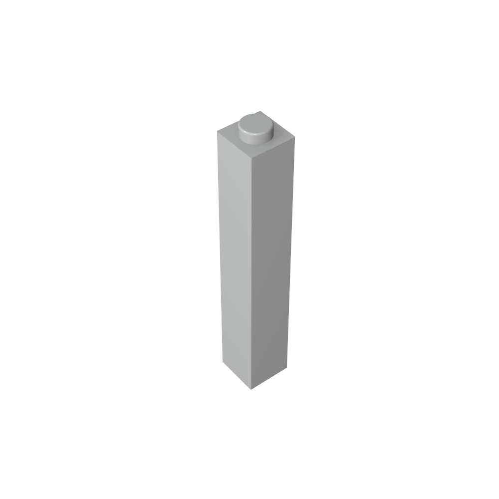Ladrillo 1 x 1 x 5 con montante abierto o hueco bloqueado-MyGobricksEs
