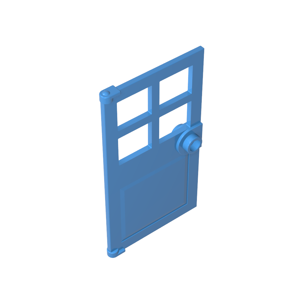 Puerta 1 x 4 x 6 con 4 paneles y manija de perno-MyGobricksEs