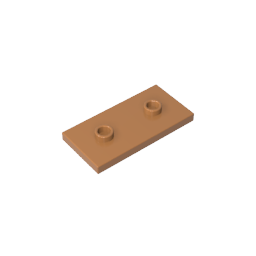 Placa especial 2 x 4 con ranura y dos pernos centrales (puente)-MyGobricksEs