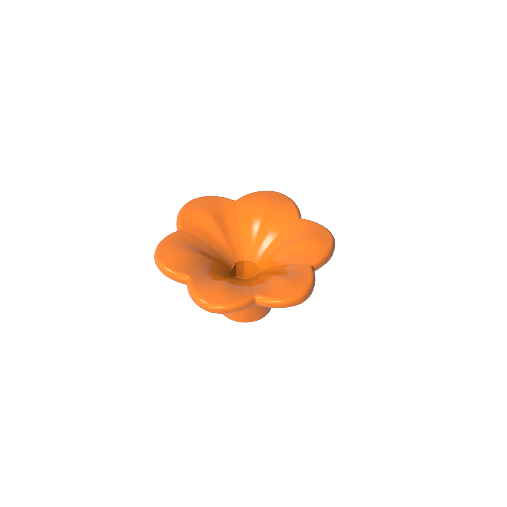 Planta, Kit de accesorios para exterior, Flor con 6 pétalos redondeados y alfiler-MyGobricksEs