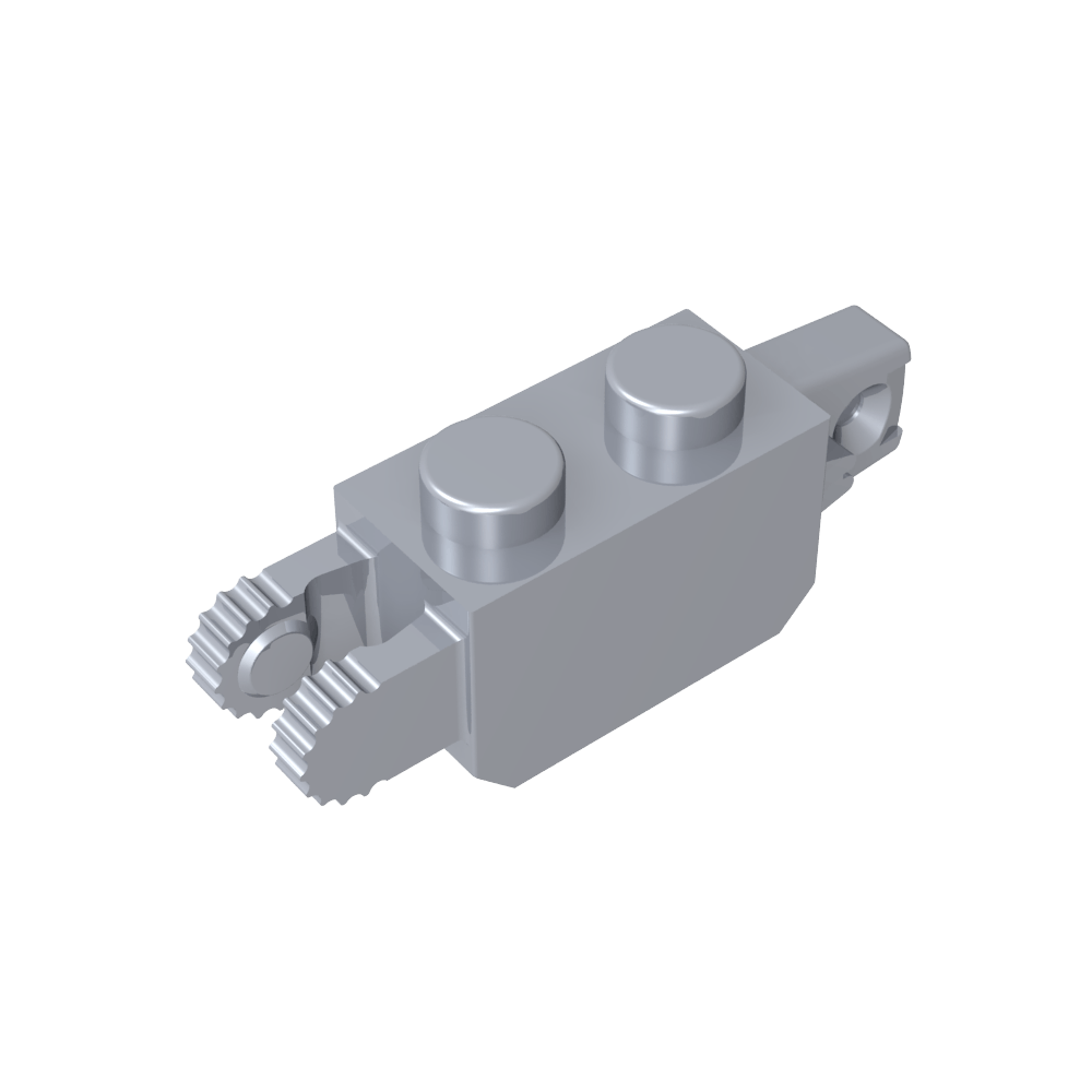 Bisagra de ladrillo 1 x 2 con bloqueo con 1 dedo en el extremo vertical y 2 dedos en el extremo vertical, 9 dientes-MyGobricksEs