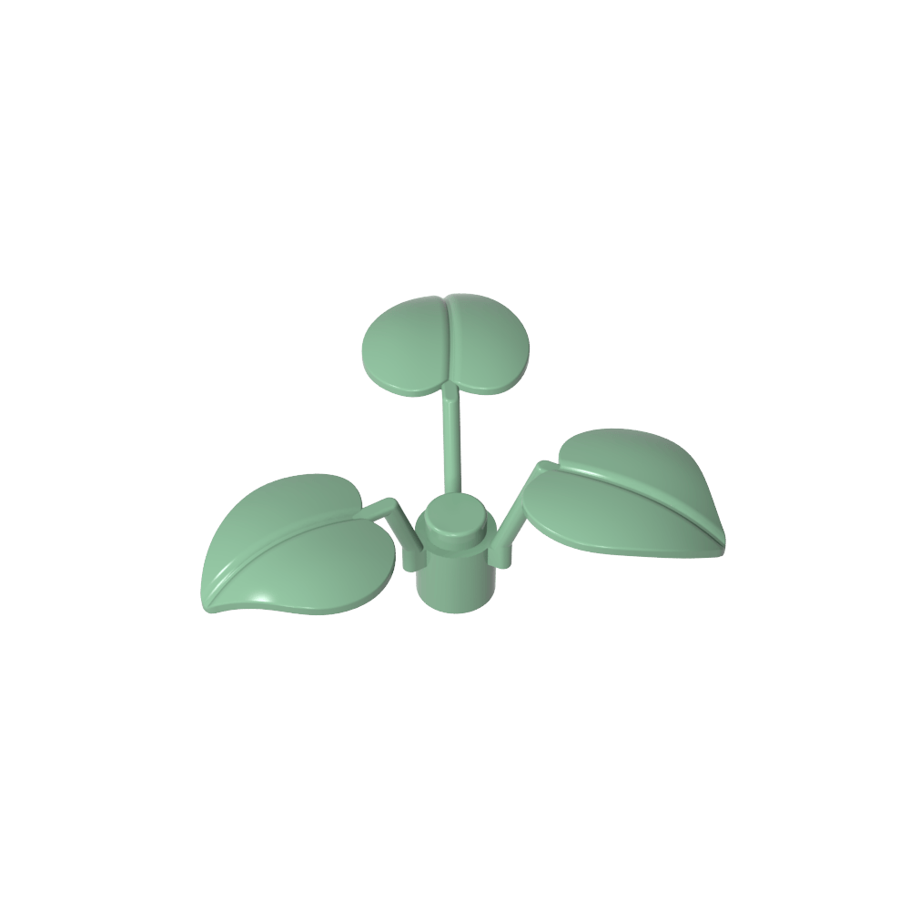 Planta, 1 x 1 x 2/3 - 3 hojas grandes-MyGobricksEs
