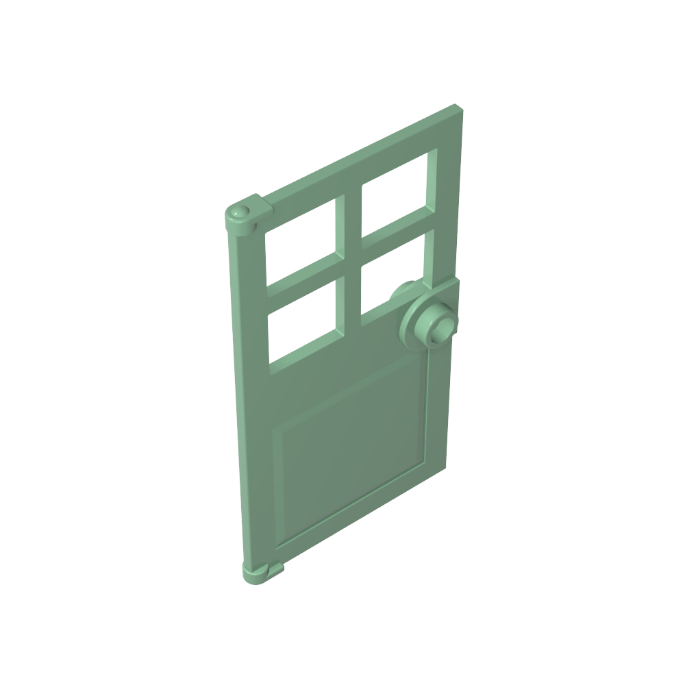 Puerta 1 x 4 x 6 con 4 paneles y manija de perno-MyGobricksEs
