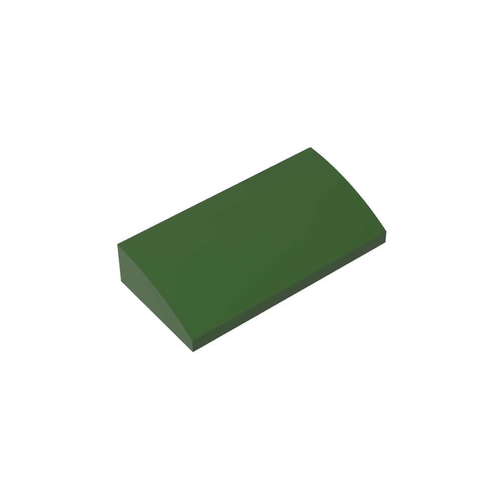 Ladrillo inclinado curvo 2 x 4 x 2/3 sin montantes, con tubos inferiores-MyGobricksEs