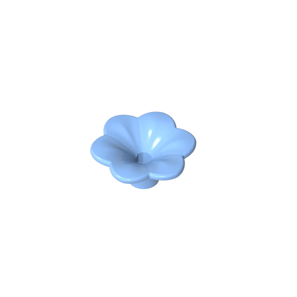 Planta, Kit de accesorios para exterior, Flor con 6 pétalos redondeados y alfiler-MyGobricksEs