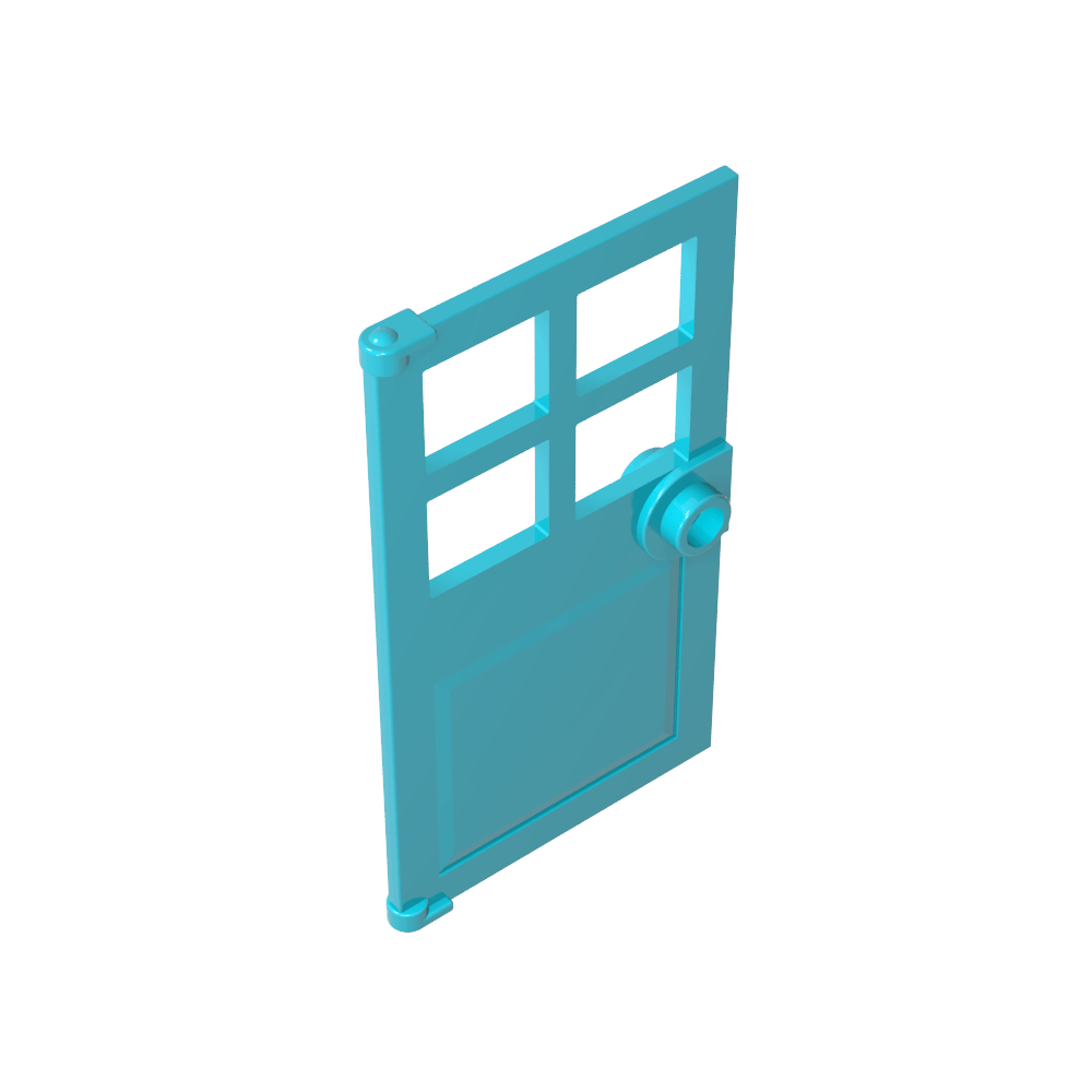 Puerta 1 x 4 x 6 con 4 paneles y manija de perno-MyGobricksEs