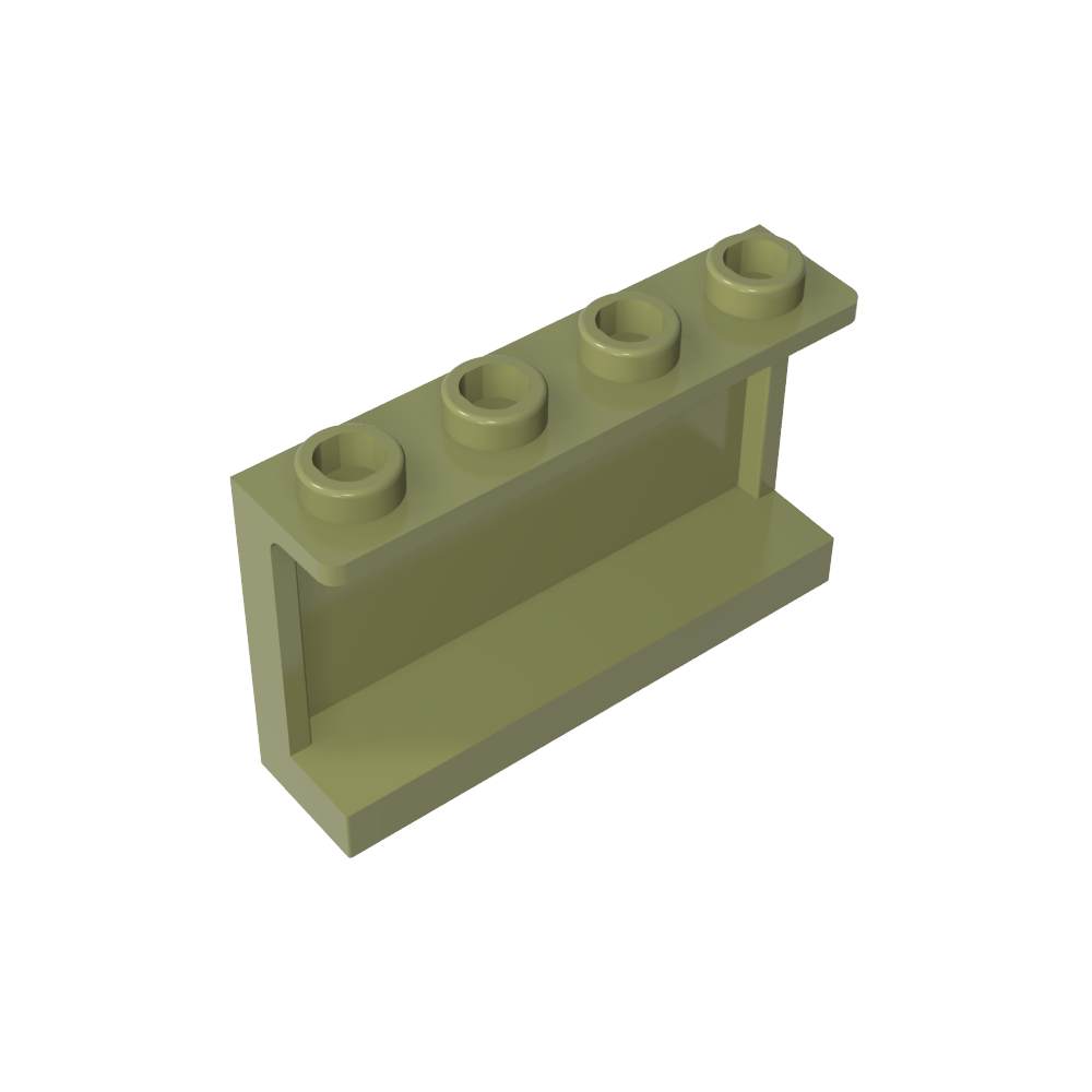 Panel 1 x 4 x 2 con soportes laterales - Montantes huecos-MyGobricksEs