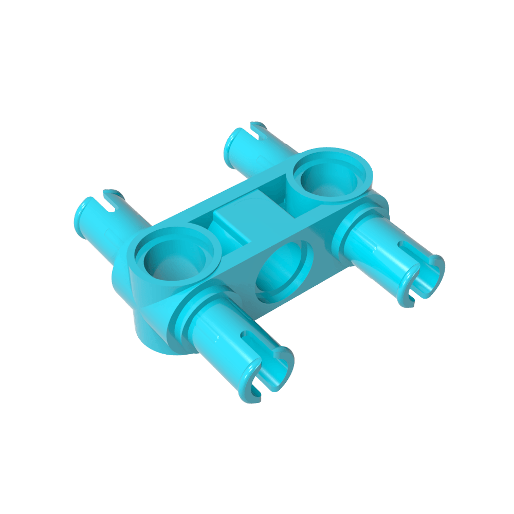 Conector Technic Pin Hub Perpendicular 3L con 4 Pines-MyGobricksEs