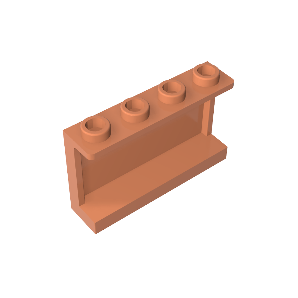 Panel 1 x 4 x 2 con soportes laterales - Montantes huecos-MyGobricksEs