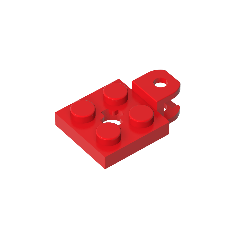 Placa especial 2 x 2 con zócalo de bola de remolque, corta, aplanada con agujeros y orificio para eje en el centro-MyGobricksEs