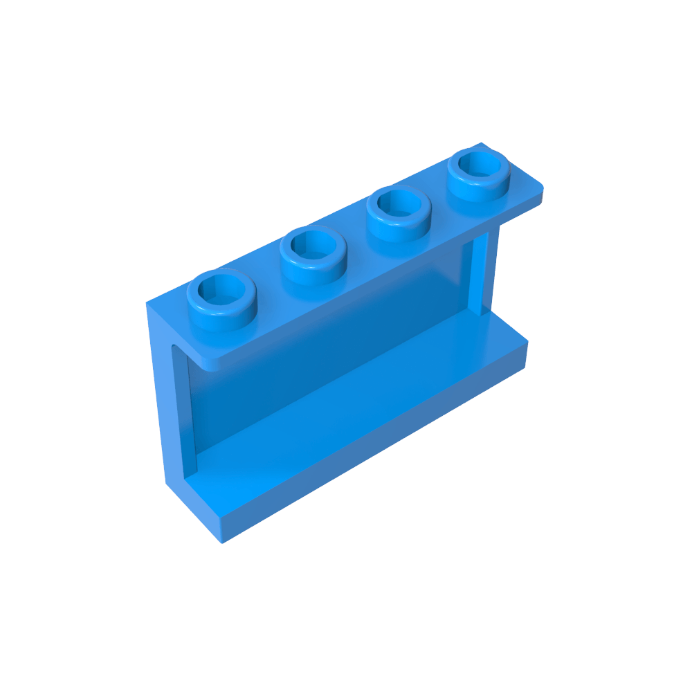 Panel 1 x 4 x 2 con soportes laterales - Montantes huecos-MyGobricksEs