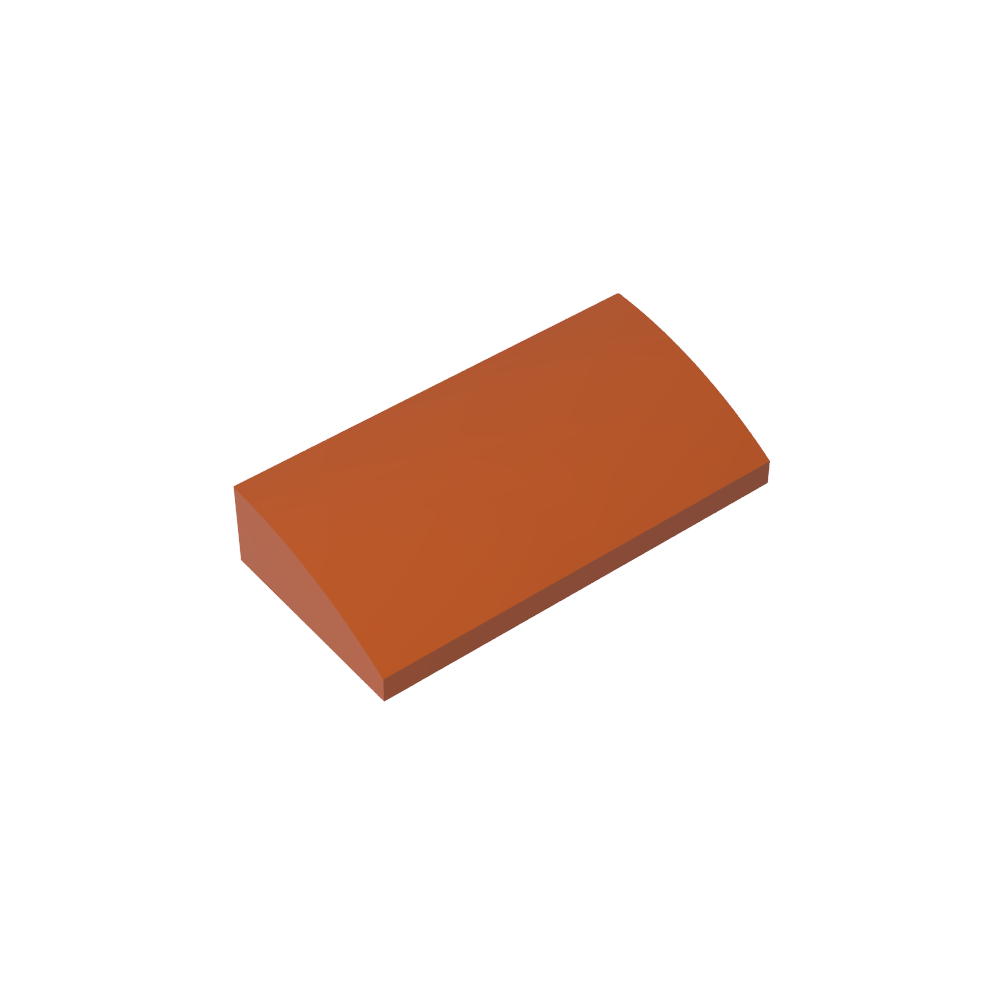 Ladrillo inclinado curvo 2 x 4 x 2/3 sin montantes, con tubos inferiores-MyGobricksEs