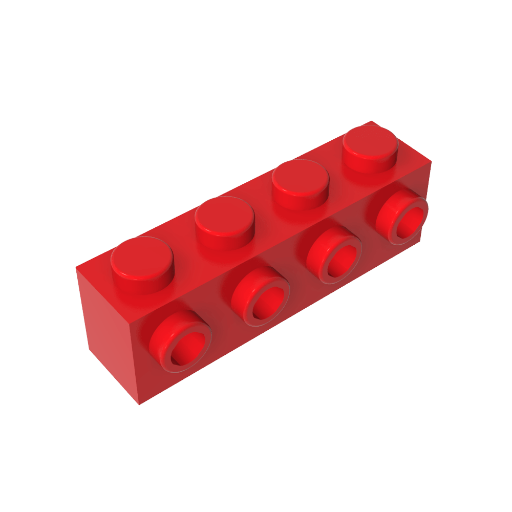 Ladrillo especial 1 x 4 con 4 montantes en un lado-MyGobricksEs