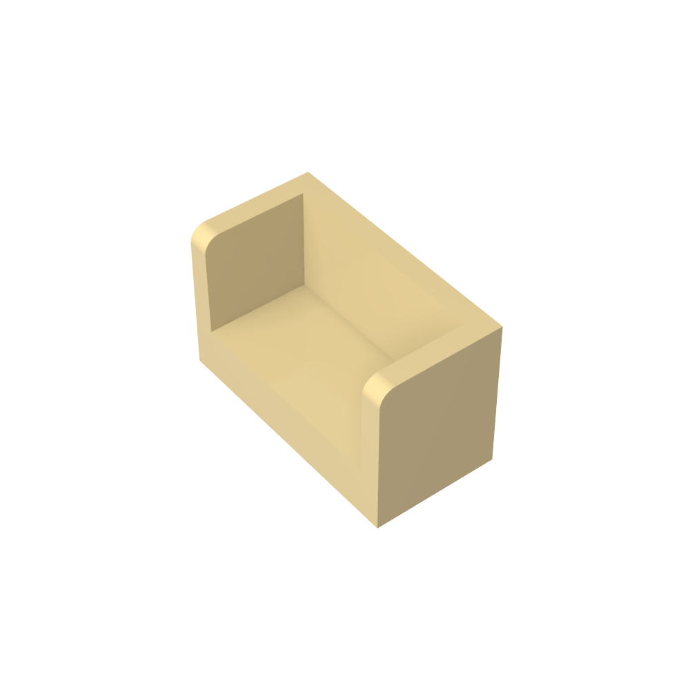 Panel 1 x 2 x 1 con esquinas redondeadas y 2 lados-MyGobricksEs