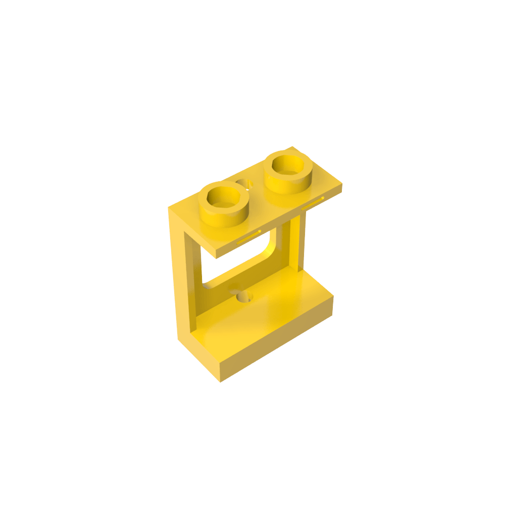 Ventana de 1 x 2 x 2, plano, un solo orificio superior e inferior para vidrio-MyGobricksEs