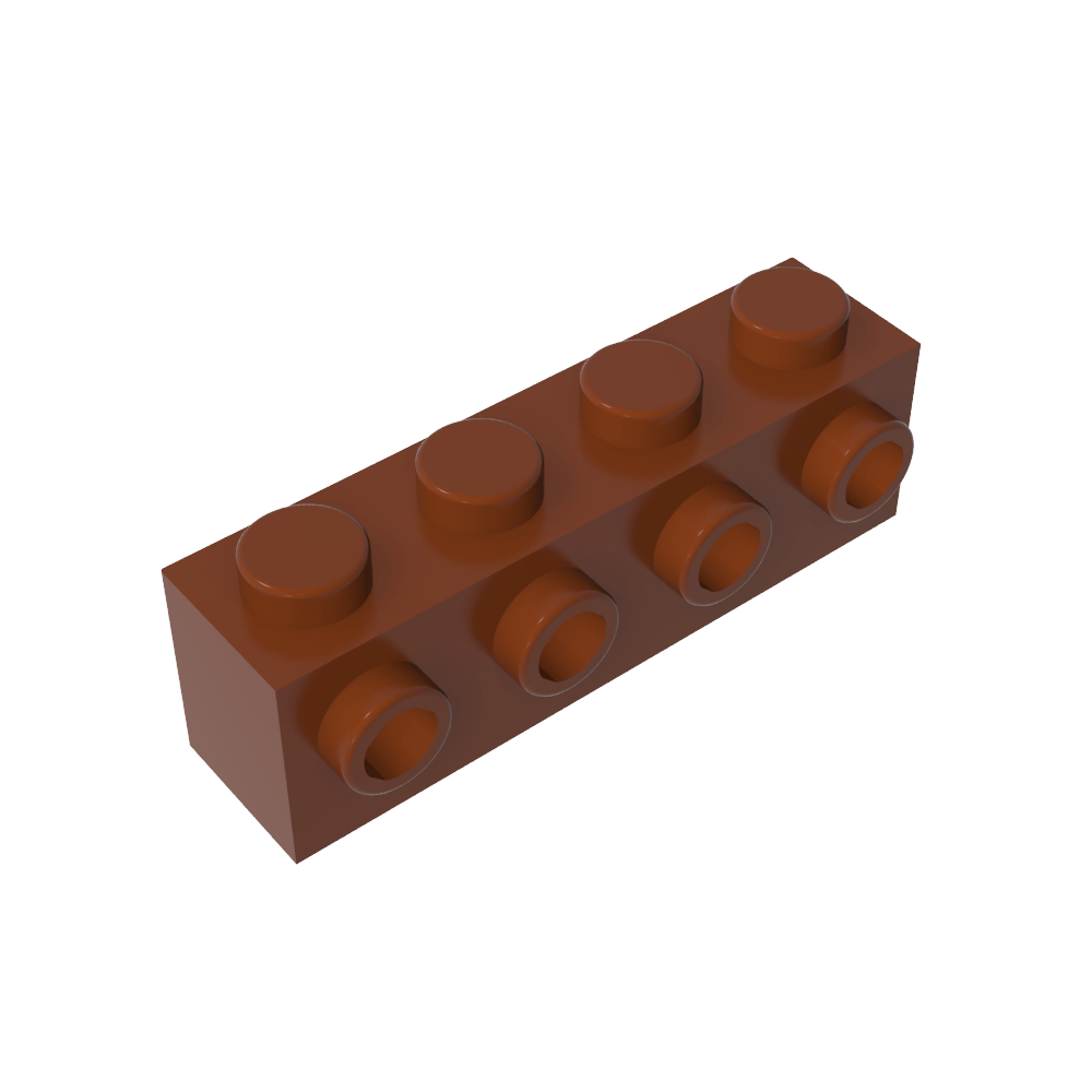 Ladrillo especial 1 x 4 con 4 montantes en un lado-MyGobricksEs