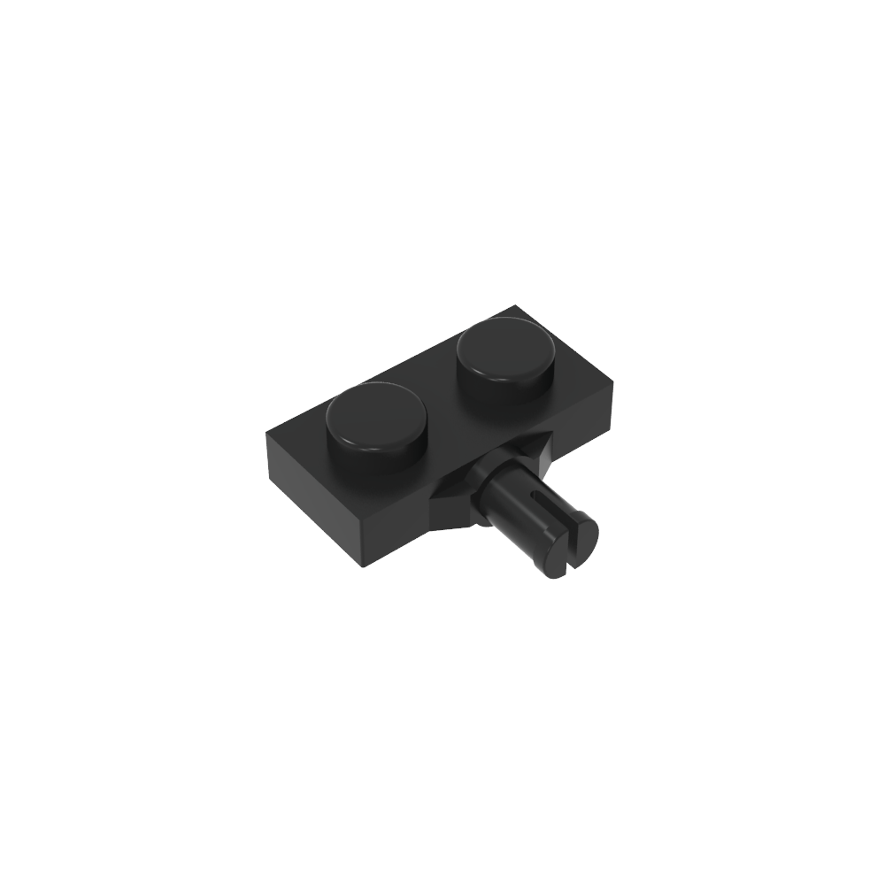 Placa especial 1 x 2 con soporte para rueda, ranura simple-MyGobricksEs