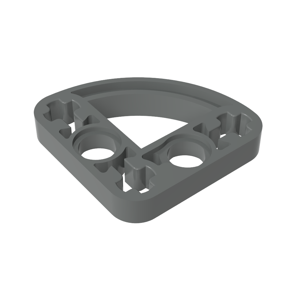 Viga técnica 3 x 3 en forma de L con un cuarto de elipse delgado-MyGobricksEs