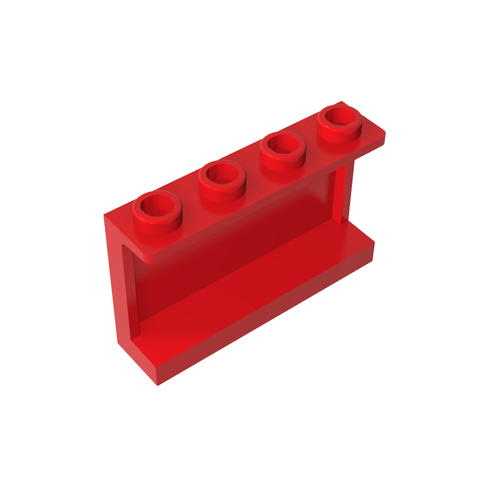 Panel 1 x 4 x 2 con soportes laterales - Montantes huecos-MyGobricksEs